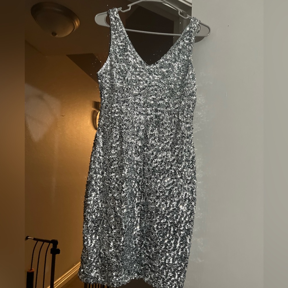 Silver short sleeve dress